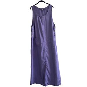 Vintage 90s AKS Amy K Su Overall Dress Lilac Purple Tencel Lyocell Lagenlook